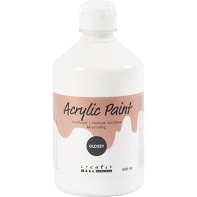 A'color Glossy akryylimaali 500 ml, valkoinen 