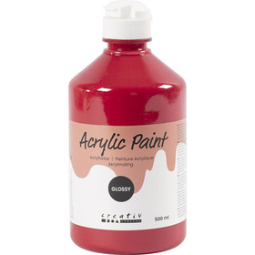 A'color Glossy akryylimaali 500 ml, primary red
