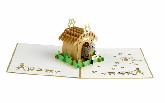 Pop up kortti, koira 