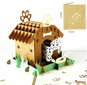 Pop up kortti, koira 