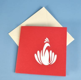 Pop up kortti, riikinkukko 