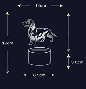 Led valo, 7 eri väriä, kk mäyräkoira