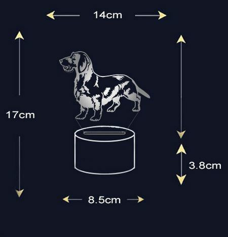 Led valo, 7 eri väriä, kk mäyräkoira