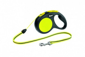 Flexi Neon Reflect, pyöreä naru, M/20 kg, 5 m, neonkeltainen