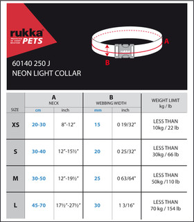 Rukka Neon Light pistolukkopanta led valolla, koko S, 20 mmx30-40 cm, keltainen 
