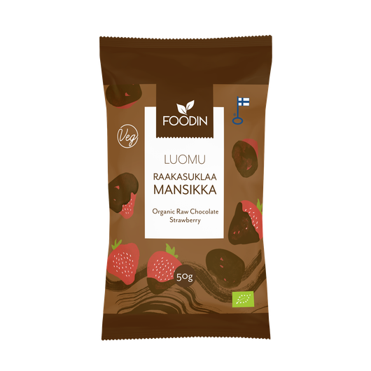 Foodin Raakasuklaamansikka, luomu 50 g