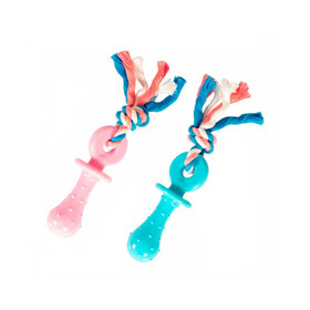 Duvo+ Koiranpennun kumilelu Tutti köydellä 18 cm, pinkki