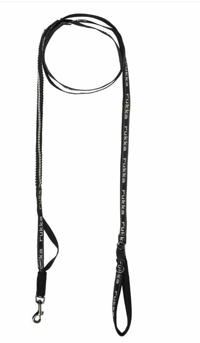 Rukka Hike Trail säädettävä joustotalutin M, 20 mm x 170-240 cm, musta-harmaa