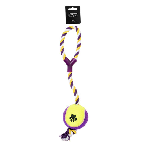 Dogman pallo narulla, violetti-keltainen-valkea
