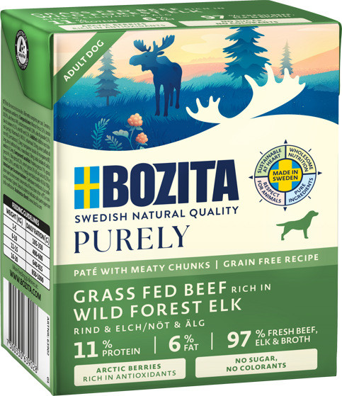 Bozita Purely Dog Pate nauta-hirvi 370 g