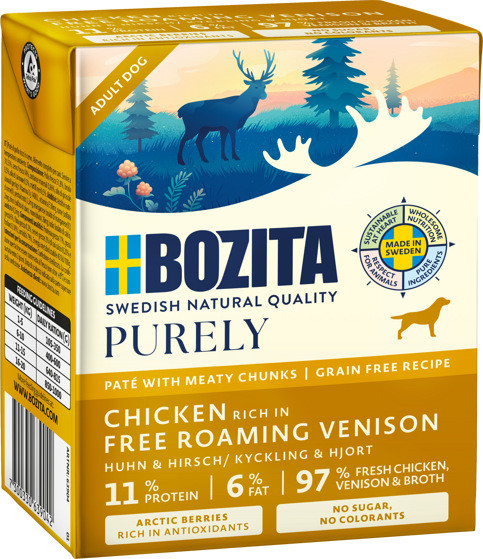 Bozita Purely märkäruoka, kana-peura, 370 g