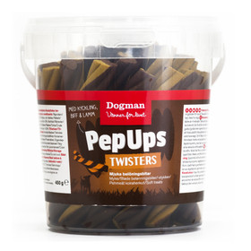 Dogman PepUps Twisters koiranherkku 3 maulla 450 g