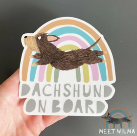 Tarra auton ikkunaan, kk mäyräkoira, 