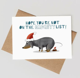 Joulukortti, lk mäyräkoira, 