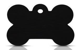 Nimilaatta, luu 30x16 mm, musta, kaiverrus molemmille puolille