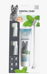 M-Pets Dental Care hammashoitosetti, 3 harjaa ja hammastahna 100 g