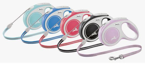 Flexi New Comfort, pyöreä naru, M/20 kg, 5 m, punainen