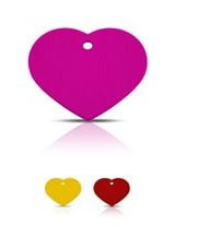 Nimilaatta, sydän 26x25 mm, punainen, kaiverrus molemmille puolille