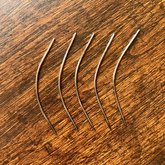 Bent needle, size #18 bookbinding needle