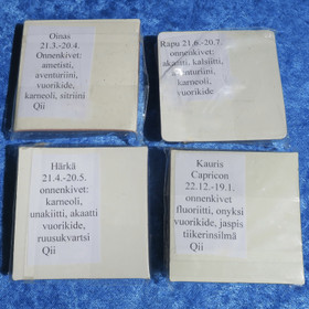 Horoskooppimerkin onnenkiviä rasiassa, valitse astrologinen merkki