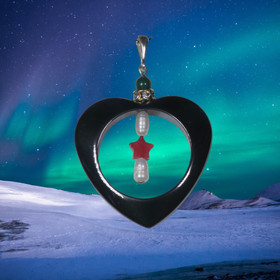 Riipus hematiittisydän zirkonikoristein, kvartsiitit, helmiä HEMS2