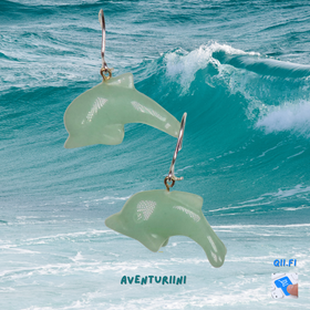 Korvakorut vihreä aventuriini delfiini