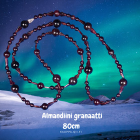 Kaulahelmet almandiini granaattihelmet 80cm. ALMA48