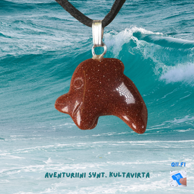 Riipus DELFIINI 20mm kultavirta kimalteleva ruskea aventuriini