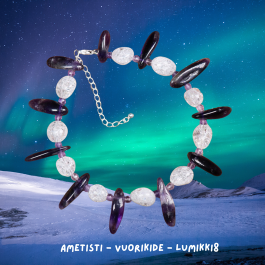 Rannekoru ametisti ja vuorikide jää-ice. LUMIKKI8