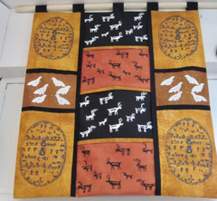 Seinävaate porot, riekot, noitarummut, koko 82x68cm