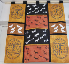 Seinävaate porot, riekot, noitarummut, koko 82x68cm