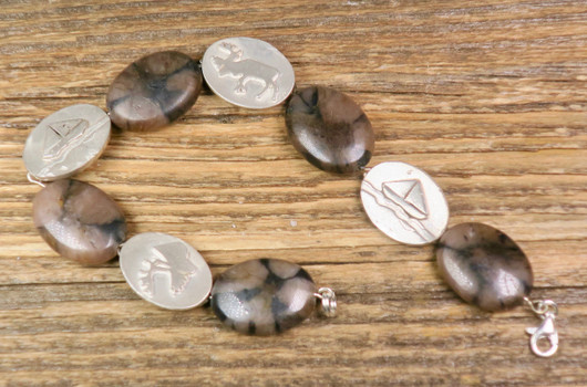 Rannekoru kiastoliitti 925-hopea pituus 19cm. Suomikoru 