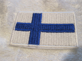 Hihamerkki 40x60mm Suomen lippu kangasmerkki