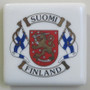 Magneetti Suomi-Finland liput vaakunalla 5x5cm, aitokulta