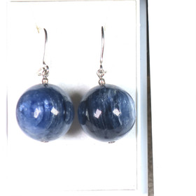 Korvakorut sininen kyaniitti 16mm, isot, upeat!