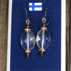 Korvakorut vuorikide viistehiottu almandiinit zirkonikoristein Queen2c