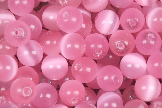 Kissansilmä kuitulasi vaaleanpunainen 6mm  irtohelmi