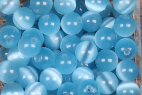 Kissansilmä kuitulasi turkoosi 6mm  irtohelmi