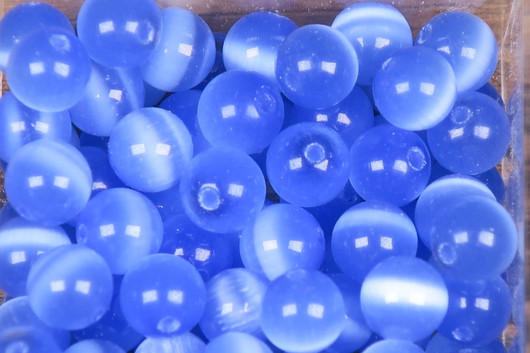 Kissansilmä kuitulasi vaaleansininen 6mm  irtohelmi