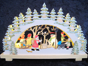 Kynttelikkö, jouluaiheinen ikkunavalaisin led-valoin