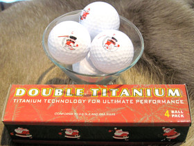 Golfpallot 4kpl setti, joulupukin kuvalla