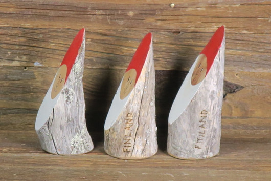 Joulupukki kelopuuta, kasvot maalattu, korkeus n. 10-11cm