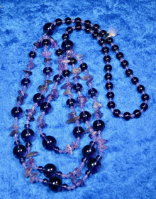 Helmet ametistihelmet, 3-kertaiset  pitkät helmet ilman lukkoa