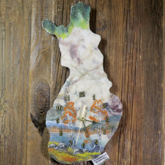 Seinäkello Suomikellon lapin ruskamaisema, revontulet kivikello R