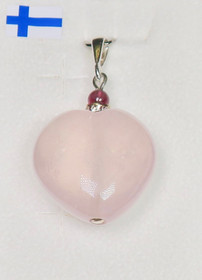 Riipus ruusukvartsisydän ja almandiini granaatti WWZ