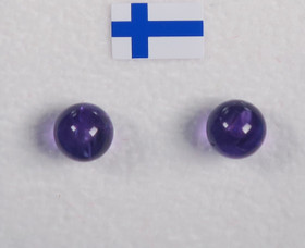 Nappikorvakorut ametisti tumma kirkas 6mm A-lk