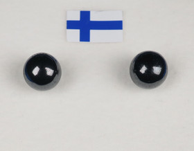 Nappikorvakorut hematiitti musta 6mm