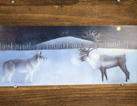 Postikortti susi ja poro, pitkä kortti 