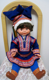 Nukke Lapinnukke 60 cm poika lapinpuvussa