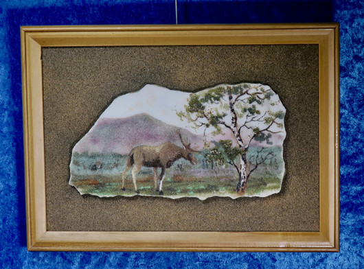 Taulu hirvi suolla 24x33cm kivimurskataulu KYZ